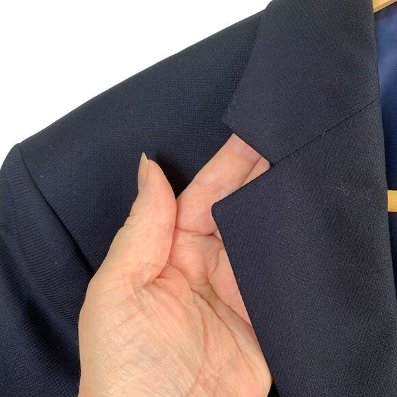 Hart Schaffner Marx Sz 39R 100% Wool Silver Button Sport Coat Blazer Jacket Blue - Picture 5 of 10